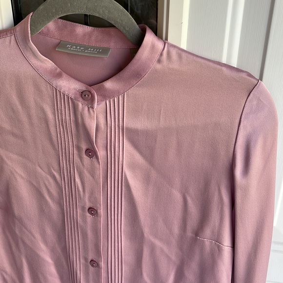 Pink silk button down - Picture 2 of 4